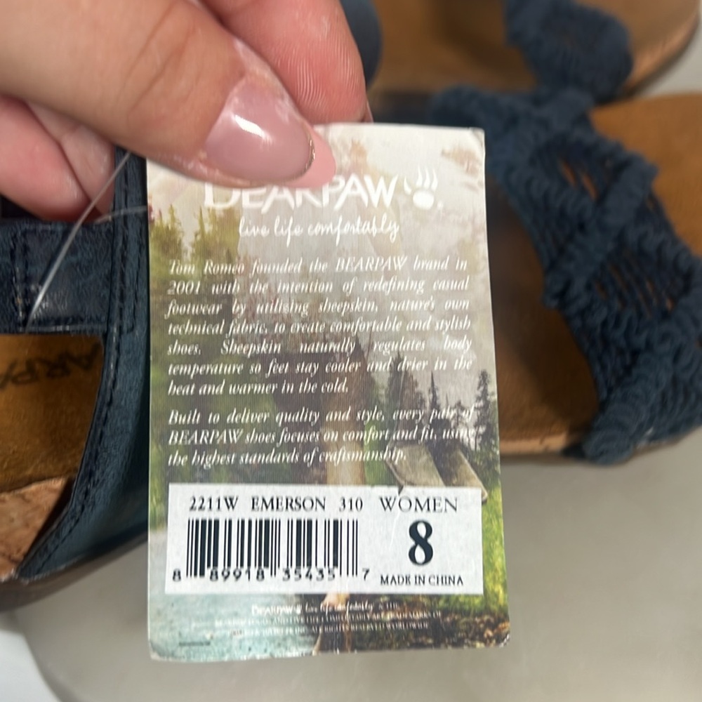 Bearpaw Emerson Slingback Sandals, Navy Blue, Sizes 8 NWT - Picture 6 of 9